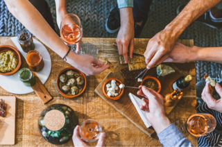 finger food hands and drinks