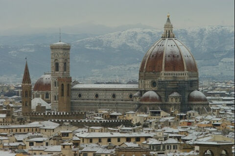 snow in florence during christmas